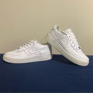 Nike Air Force 1 lows. All white size 7Y. Used in good condition.